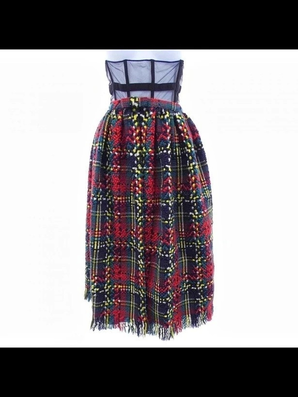 Christian Dior Plaid Maxi Skirt in Black & Red US 4 - Picture 2 of 6